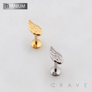 3D FLYING WINGS TOP THREADLESS PUSH IN ASTM F136 IMPLANT GRADE TITANIUM LABRET SET